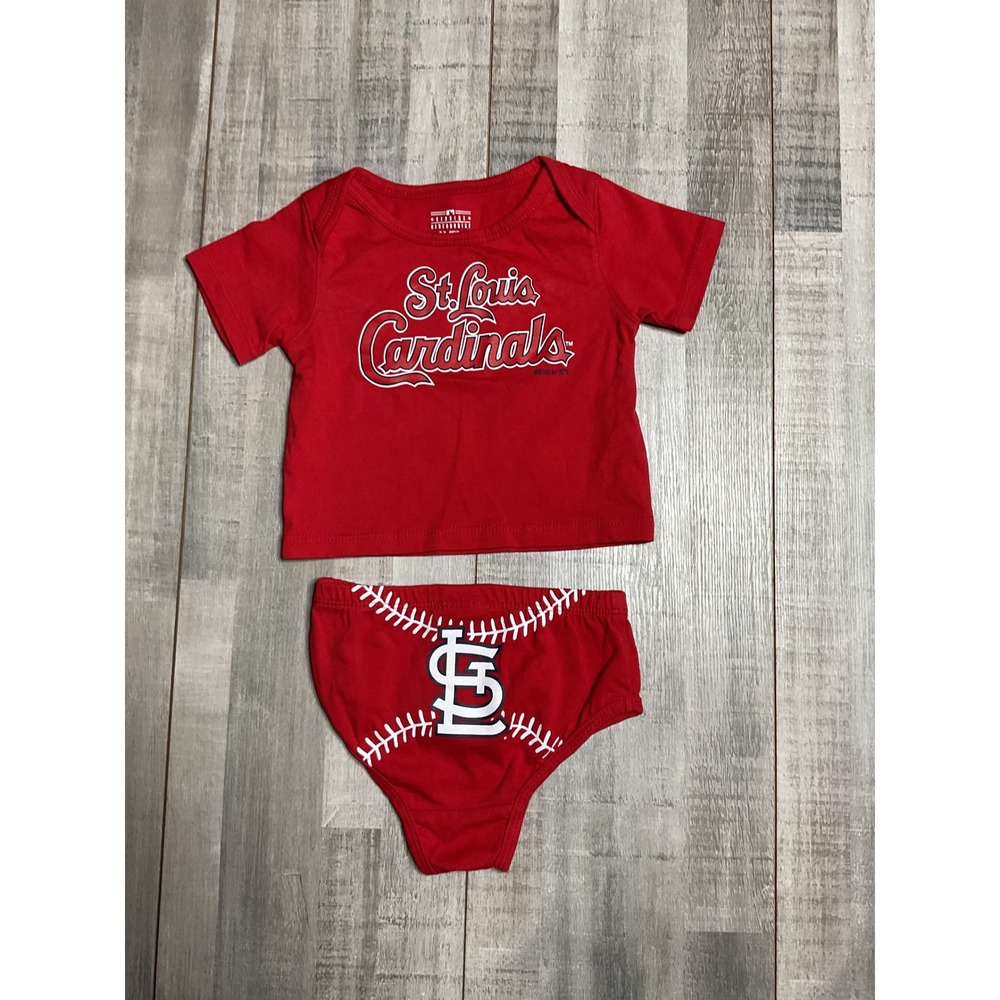 Gen2 St Louis Cardinals Baby Red T-Shirt and Diaper Cover Set 3/6M MLB Baseball